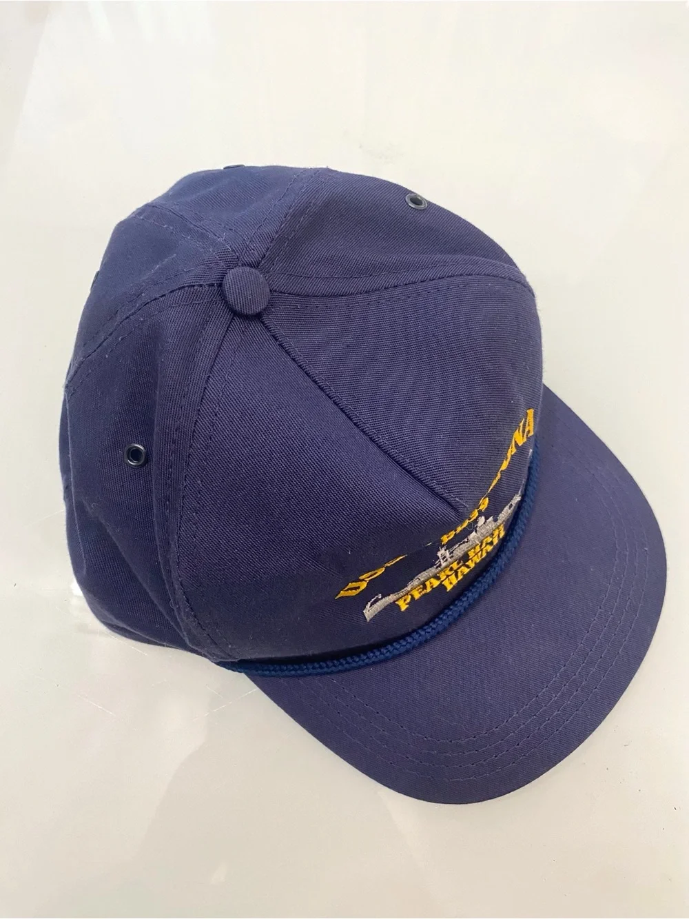 Vintage USS Arizona BB39 Pearl Harbor Hawaii Snapback Hat Made in USA Blue Cap